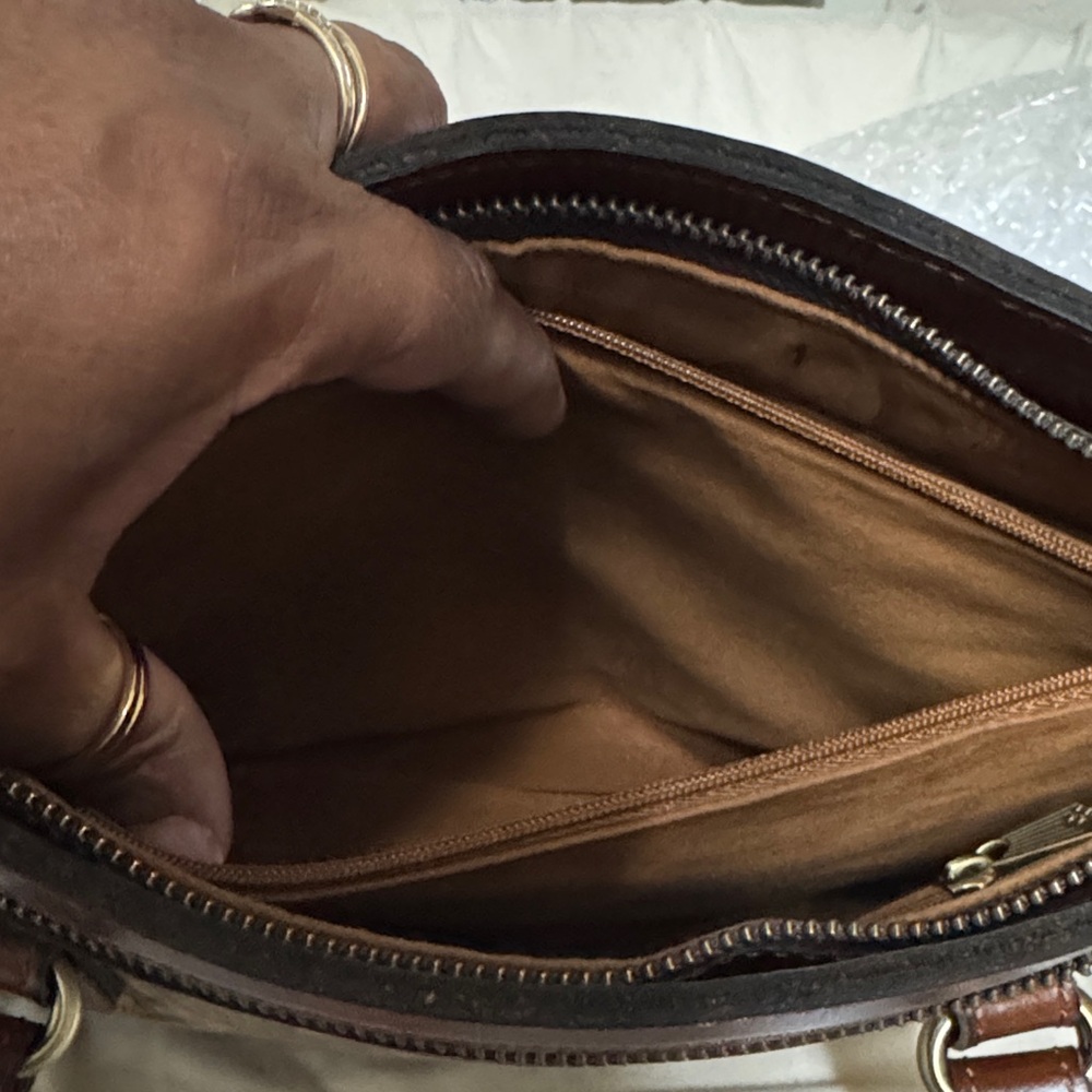 Patricia Nash Map-Print Shoulder Bag in Brown and Tan - Picture 9 of 11